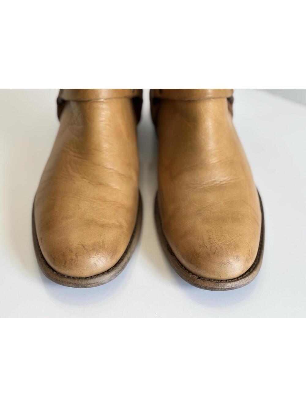 Frye Phillip Harness Short Ankle Boots Zip Moto Women's Size 8.5 B Brown Leather - Picture 5 of 16